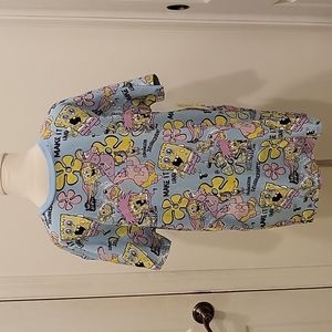 Nickelodeon Sponge Bob Mens Shirt Size Large All-Over-Print 2022 Viacom NEW